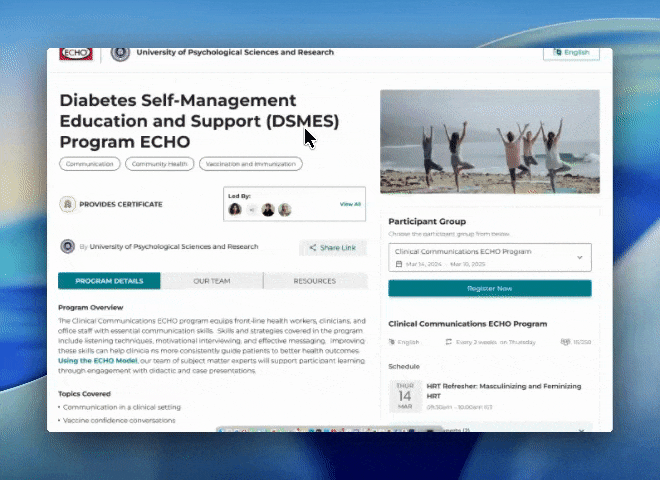 Public Program Page