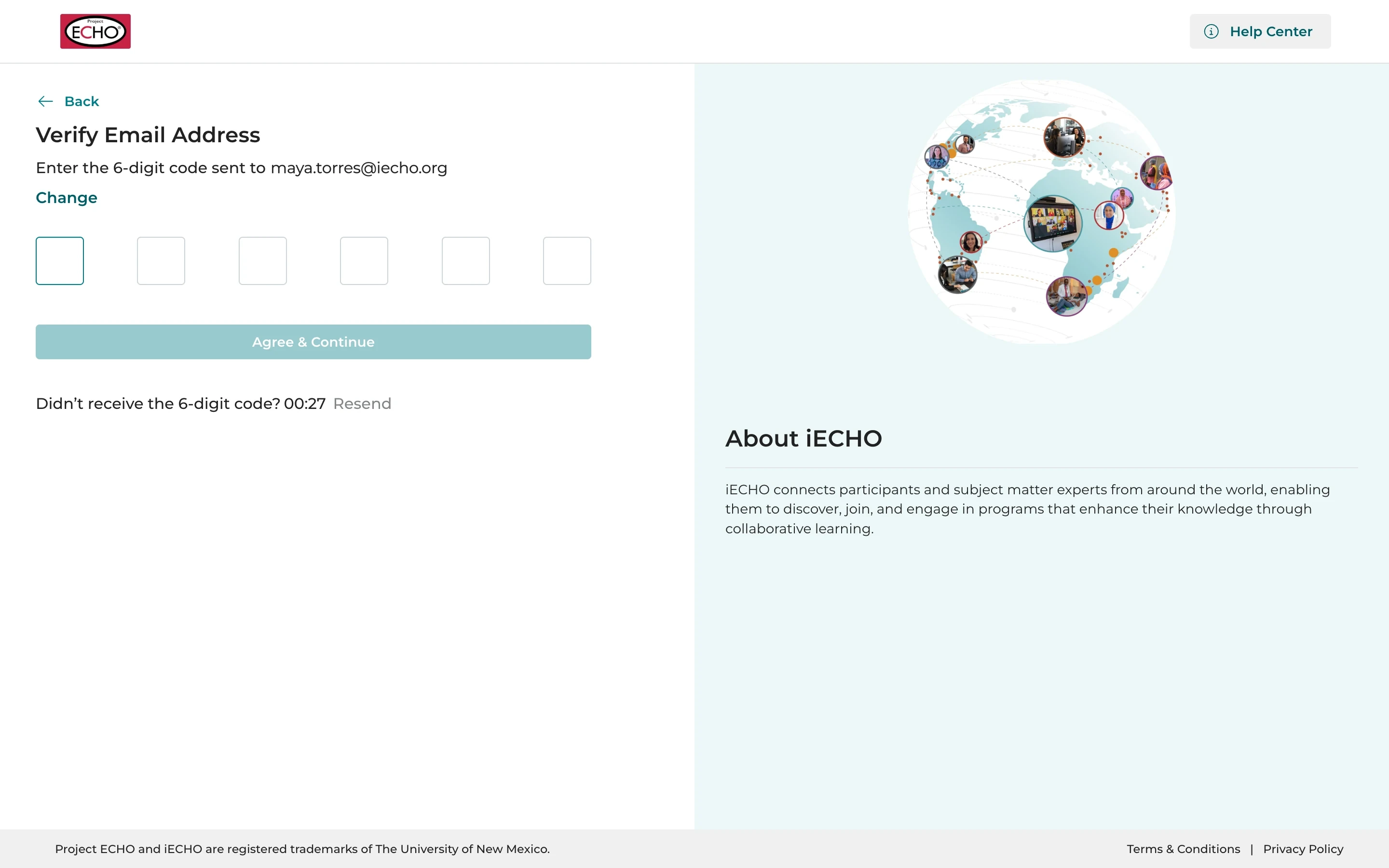Verifying an email address