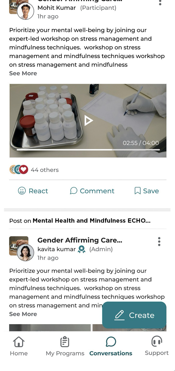 The iECHO app on mobile